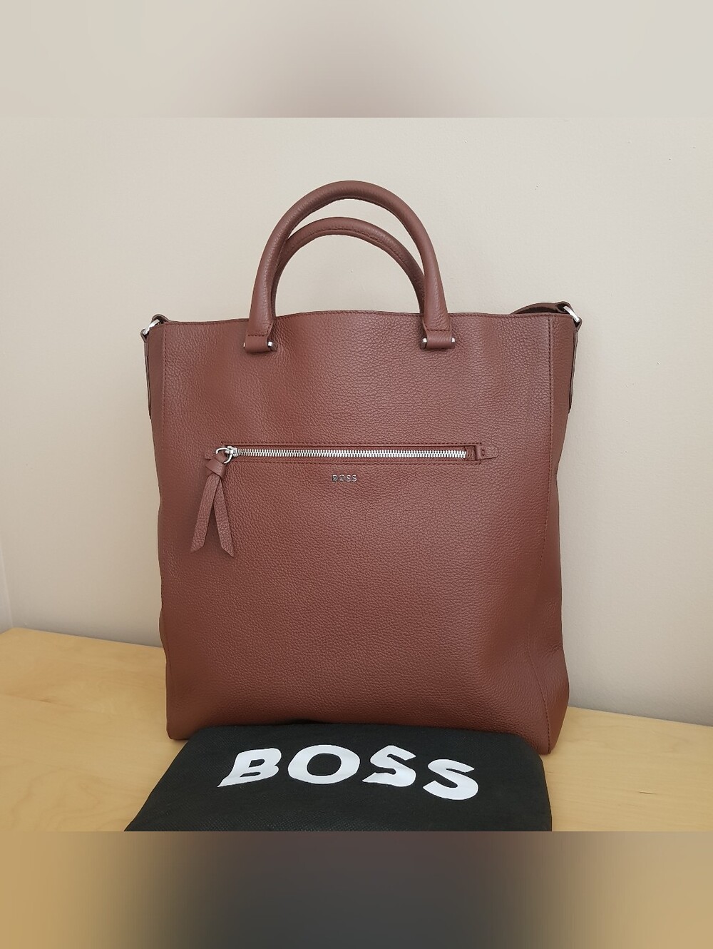 BOSS Leather Tote Bag